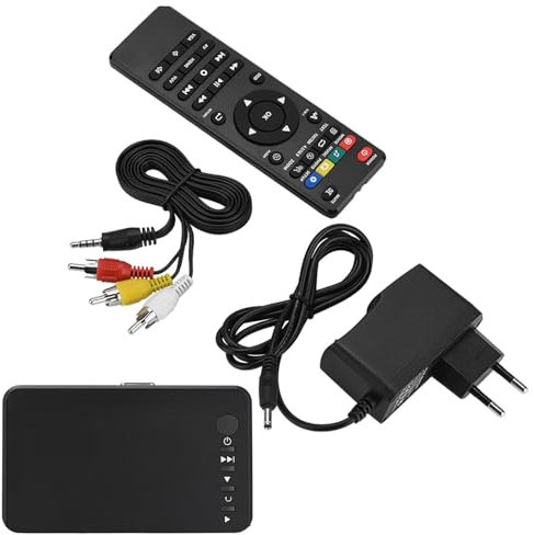 NDNCZDHC 1080P HD Media Player, Lecteur Multimédia HDMI avec Télécommande IR 110V-240V Lecteur Vidéo Prise en Charge USB Disque Dur Mobile Carte SD(EU Plug)