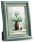 Afuly Marco de fotos 13x18 marco de fotos retro vintage en verde con cuentas doradas marco de fotos familiar para escritorio o pared Decoración Navidad Boda Mujer Amigo Familia Regalos