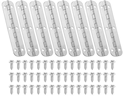 PATIKIL Small Piano Hinge 2.6 x 0.6, 8 Pack Mini 180-Degree Jewelry Box Hinges with Screw for Jewellery Wooden Boxes, Silver
