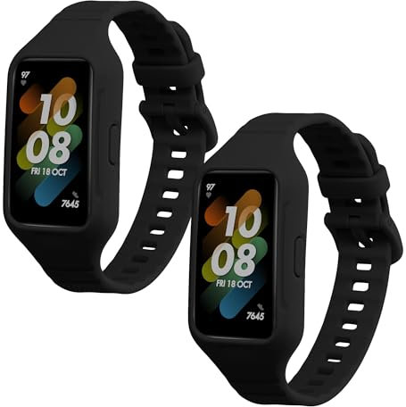 kwmobile Pulsera Compatible con Huawei Band 7 / Band 6 / Honor Band 6 Correa - 2X Correas de Silicona Flexible - Tamaño Ajustable