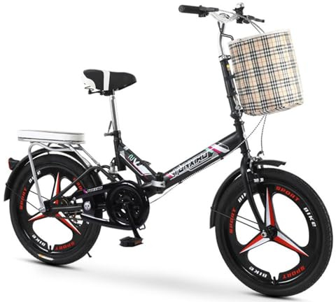 Kcolic Faltbares Fahrrad, 16/20/22 Zoll Faltrad Mit 7 Gängen Tragbarer Kohlenstoffstahl Für Erwachsene In Der Stadt Und Beim Camping C,22in