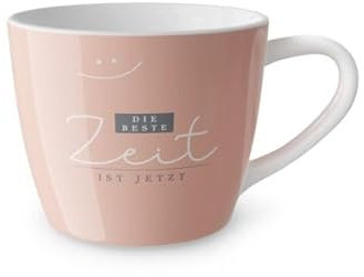 Kaffeetasse Teetasse Tasse Maxi Becher (Rosa-Rot - Die beste Zeit - 910353)