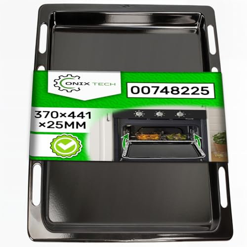 Emaillierte Backblech für Ofen 370x442x22 mm mit Original Code 00748225 748225 00741161 741161 für Bosch für Siemens - Garantie 5 Jahre - ONIX TECH