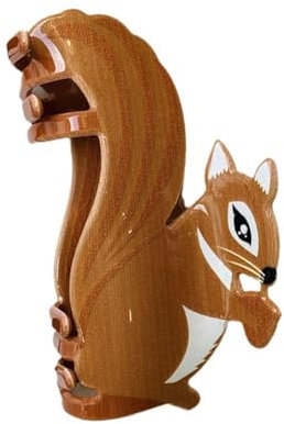 Pince à cheveux en forme de feuille d'automne, dessin animé, animal de la forêt, écureuil, pince à cheveux solide, accessoire antidérapant N1I2