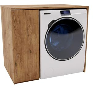 MRBLS_HOME Waschmaschinenschrank 96 X 88,5 X 62 cm (B/H/T) – Überbauschrank mit Stauraum für Trockner oder Geräte – Schrank für Waschmaschine – Trockner Schrank (Retro Eiche)