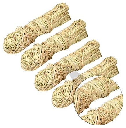Homoyoyo 4stücke Raffia Bast Und Armband Kreatives Paket Mit Natürlichem Raffia Für Geschenkverpackung Dekoration Und Handwerksprojekte