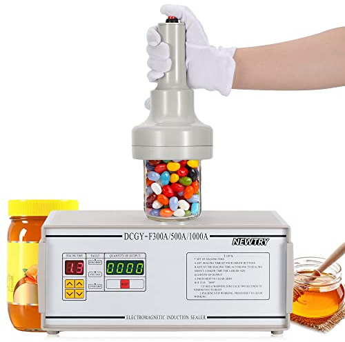 NEWTRY DCGY-500 Machine à sceller par induction 20-100 mm pour bouteilles en plastique ou en verre avec couvercle plat et non métallique