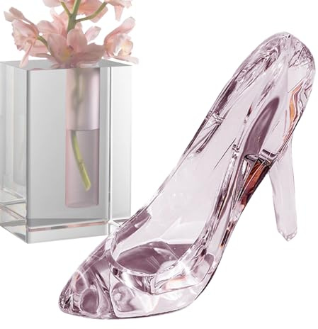Generico Aschenputtel-Schuhe - Ornamente für Geschenkdekorationen, Ornamente für Schuhe | Rosa High Heels Schuhe Ornament Acryl Sammlerstück, transparente Acryl-Schreibtischdekoration