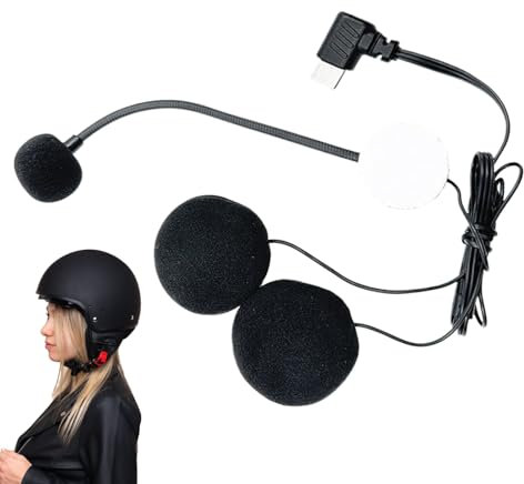 Vmiorzq Micrófono para Casco con Altavoz - Auriculares para Moto | Auriculares Impermeables con Cancelación De Ruido HD para Entrevistas Y Vlogging De Media Cara