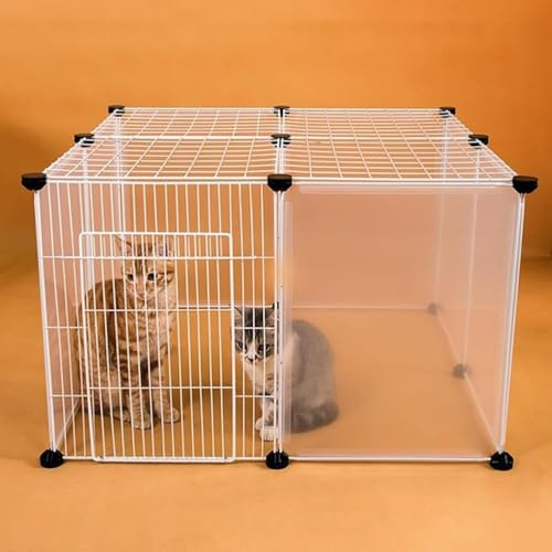 YYingYYue Katzengehege Dicker Draht DIY Freie Montage Haustier Zaun Transparentes Stück Mit Montageteilen Für Einfache Lnstallation,12pcs