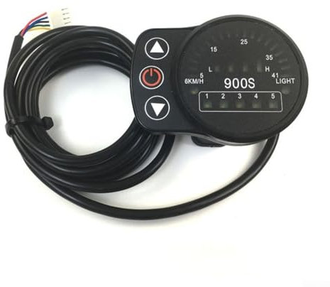 Electric Bicycle For KT-900S LED Display, Electric Bicycle Meter With SM Connector 24V 36V 48V, Automatic Power Off 5-Level Torque Control