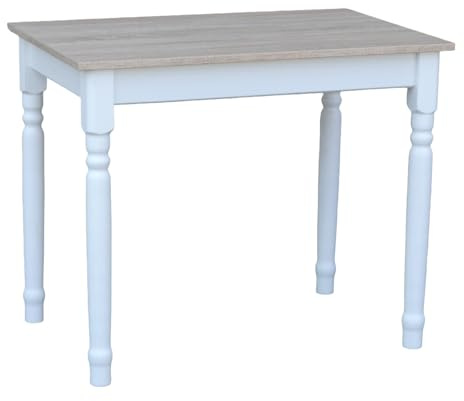 Metdrew Esstisch aus Holz | küchentisch 100x60 | holztisch | Tisch mit dekorativen Beinen | Esstisch für 4 Personen | Tisch klein küche | skandinavisch | küchentisch weiß | Tischplatte: Sonoma Eiche