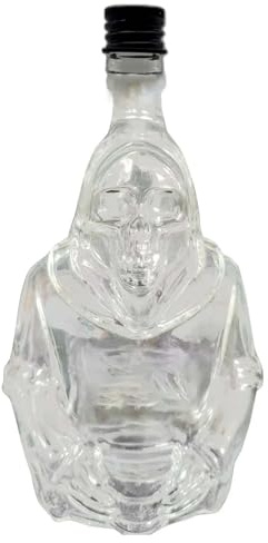 Générique Carafes à Whisky Crâne, Carafe Whisky Verre, Carafe a Vin, Tête de Mort, Tete de Mort, Tête de Mort, pour Brandy, Vin Grim Bottle Le porte-bouteilles met en place le bar (White, 13cm)