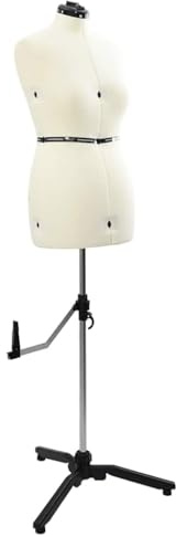vidaXL Verstellbare Kleiderform für Damen Creme M Samt, Verstellbare Schneiderpuppe, leicht, Moderne Mannequin, tolle Bastelhilfe für das Passform- und Schnittmustermachen