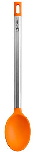 BRA Efficient Cuchara de Cocina, Acero Inoxidable 18/10 y Silicona, Naranja, 35 cm