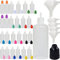 XIAONAN 50 Pack x 100ml LDPE Empty Plastic Squeezable Dropper Bottles with Funnel (Bottles + Black Caps + Tips)
