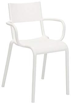 Kartell Generic A Armlehnstuhl, Plastik, Weiß, 79 x 52.5 x 52 cm