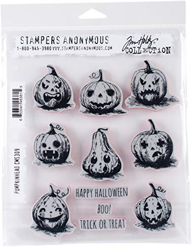 Stampers Anonymous CMS309 Gummistempel-Set, Kürbiskopf, Synthetisches Material, Mehrfarbig, 24,8 x 18,6 x 0,8 cm