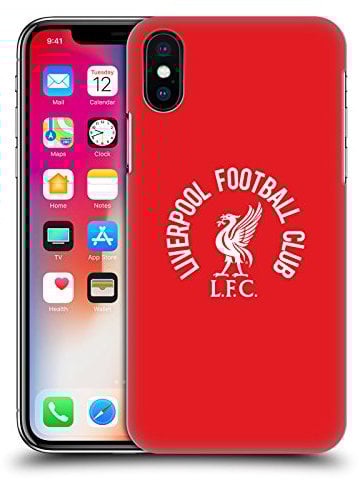 Head Case Designs Officially Licensed Liverpool Football Club White LFC On Red Liver Bird Hard Back Case Compatible With Apple iPhone X/iPhone XS