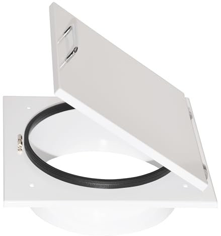 Wäscheschacht Türe Metall weiß (Rahmen 370mm für Rohr 300mm)