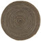 vidaXL Teppich Handgefertigt mit Spiralen-Design Wohnzimmerteppich Jute Teppich Kurzflor Handwebteppich Naturteppich Geflochten Schwarz 90 cm