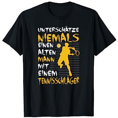 Tennisspieler Alten Mann Tennisschläger Lustiges Tennis T-Shirt