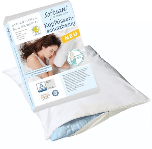 Softsan Extraweich Allergiker Kissenbezug 50x90 cm, Anti Milben Encasing für Kopfkissen, Milbenschutz für Hausstauballergiker