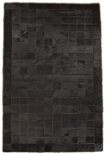 generisch KUHFELL Teppich SCHWARZ Natur Patchwork 100 x 200 cm Fell Teppich