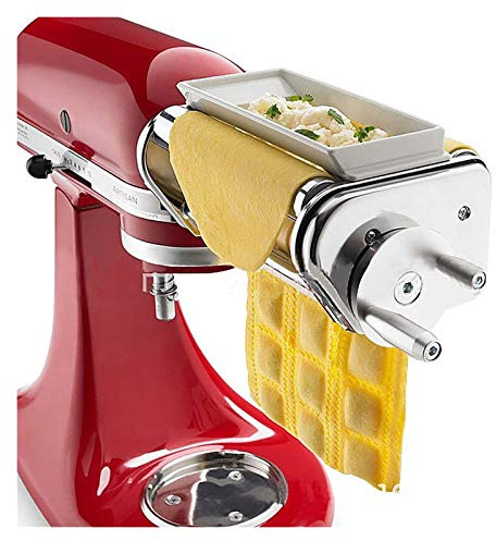 YMYGCC Manuelle Nudelmaschinen Ravioli-Maschine Befestigung for Standmixer Pie Pasta Roller Nudel-Hersteller-Maschine Haushalt Edelstahl 85