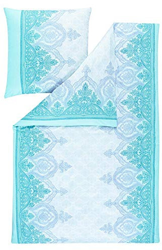 ESTELLA Bettwäsche Paloma | Aqua | 1x Bettbezug, 2x Kissenbezug | 4 Stück | Einfarbig | Reißverschluss | BED_LINEN_SET | Unisex | Aqua | 65 cm | Bettwäscheset | Bettwäsche | Farbiger Stoff