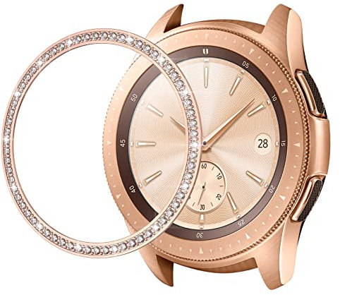UKCOCO Rhinestone Uhrenbezel aus Legierung Glitzer Lünettenring für Smartwatch Kompatibel mit Watch Stilvolles Uhrenzubehör Roségold Langlebig und Kratzfest