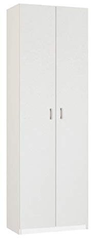 MUEBLES PITARCH | Armario Multiusos 2 Puertas para Limpieza, cocinas, galerias, 4 Huecos, 2 Estantes Regulables, 180x60x35cm (Alto x Ancho x Fondo) Blanco, Colección Tibet
