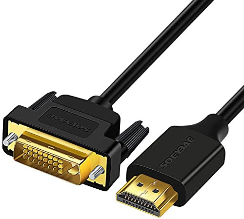 SOEYBAE Câble HDMI vers DVI Câble Adaptateur 2.0 DVI D vers HDMI Bi-directionnel 1080p Full HD -Noir