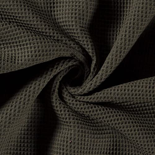50x150cm Frottierstoff Waffelpiqué Baumwollstoff Oeko - Tex 100 Meterware am Stück Farbwahl, Farbe:dunkelgrün