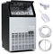 TANGZON Commercial Ice Maker, 50kg/24H, 15kg Ice Storage, Stainless Steel Self-Cleaning Ice Cube Maker with Digital Control & Ice Scoop, Ice Making Machine for Home Office Bar (45 Cubes in 12-18 mins)