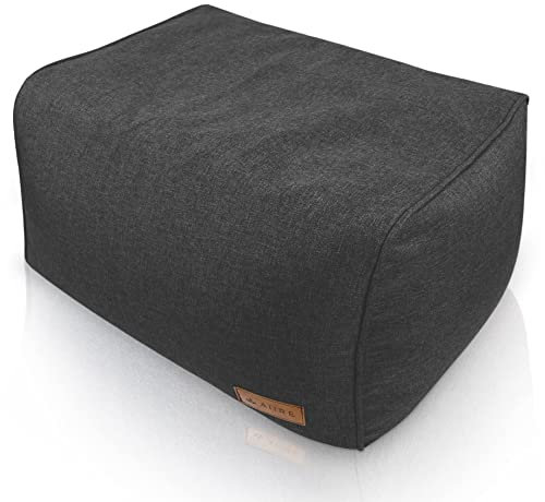 Aiire Sitzhocker rechteckiger 50x40x30 cm - Pouf Hocker, Sitzpouf, Hochwertiger, Pflegeleichter Sitzpuff - Sitzsack Fußstütze oder fußhocker für Wohnzimmer und Schlafzimmer Schwarz