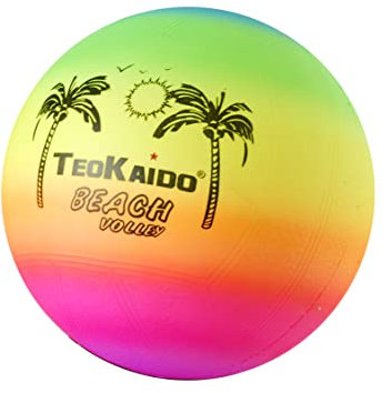 CUCUBA Beach-/Wasserball aus Gummi für Training oder Spiel, Größe 2 (Regenbogen)