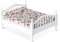 WANGCL Puppenbett 1/12 Miniatur Doppelbett Holz Puppenhaus Möbel - Blumenmuster