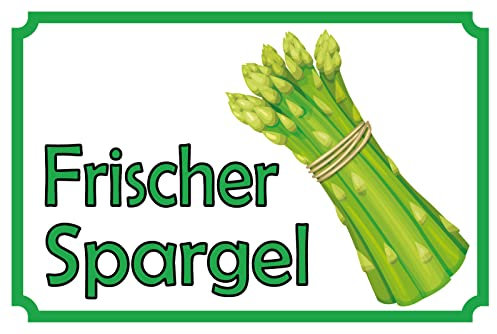 Ontrada Blechschild 20x30cm gewölbt frischer Spargel Restaurant Deko Geschenk Schild