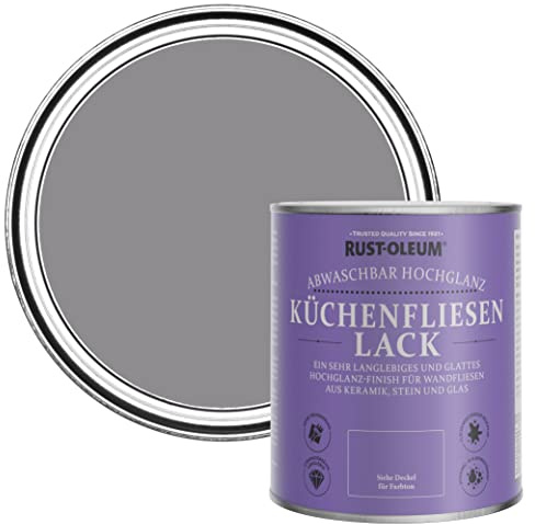 Rust-Oleum Purple Water-Resistant Kitchen Tile Paint in Gloss Finish - Iris 750ml