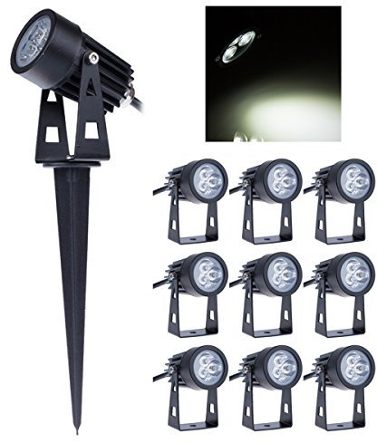 aulyun Pack de 10 Foco LEDs con Pincho para Jardín 3W 220V Luz LED para Exteriores