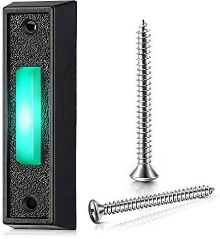Naemriee 1PCS Wired Doorbell Button with LED Light, Replacement of Doorbell Ring Button, Door Opener Switch