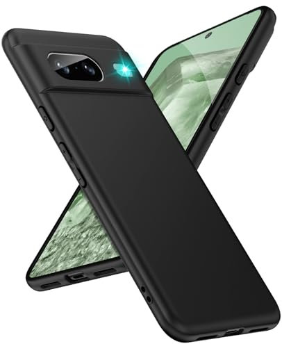 SineOrdo Cover compatible con Google Pixel 8 Custodia, Custodia Sottile Google Pixel 8 Cover Silicone TPU Morbido Case - Nera
