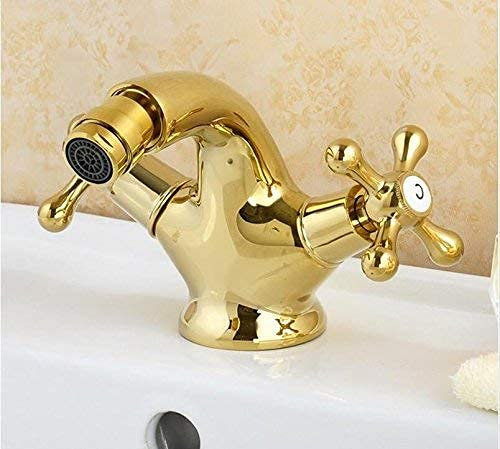 Or Bidet Robinet Arbre Robinet Double Poignée Bassin Doré Bidet Mélangeur Grue Robinet En Laiton Antique Robinet De Salle De Bains Intéressant vie