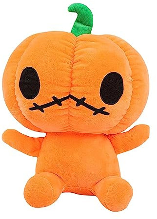 Perfeclan Halloween-Kürbis-Plüschtier, Kürbis-Plüsch-Spielzeug, Halloween-süßes gefülltes Kürbis-förmiges Kissen für Raumdekoration, Kindergeburtstagsgeschenke, Orange
