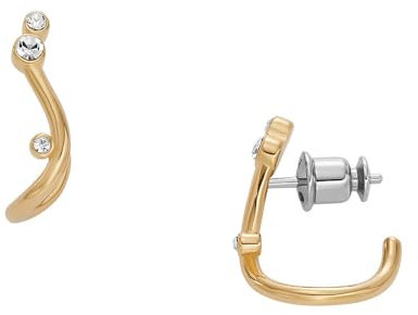 Skagen Creolen-Ohrringe Glitz Wave für Damen Edelstahl goldfarben, SKJ1760710