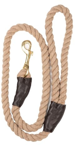 Rope Dog Lead Strong Roped Training Leash for Dogs Pet Puppy Cotton Leads (Beige)