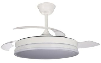 Ventilateur LED pales rétractables Supereco Blanc 45W 4400Lm CCT