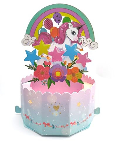 scicent Pop Up Karte Geburtstagskarte 3D Weißer Schwan Geburtstag Grußkarten Glückwünsche Geburtstagskarten mit Umschlag für Kinder Mama Frauen Geschenk-Karte zum Geburtstag - 20657