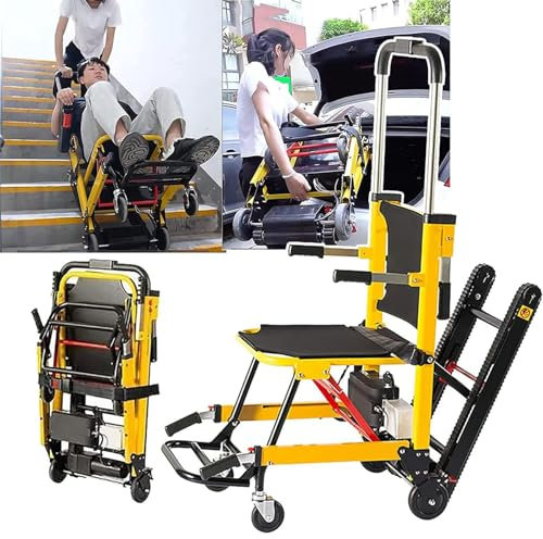 CRBUDY Escalador de escaleras eléctrico sobre orugas, Silla trepadora Plegable con Hebillas de liberación rápida, Silla de Ruedas para Subir escaleras, Silla para Subir y Bajar escaleras,